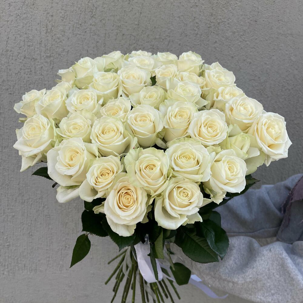 Монобукет из 35 белых роз